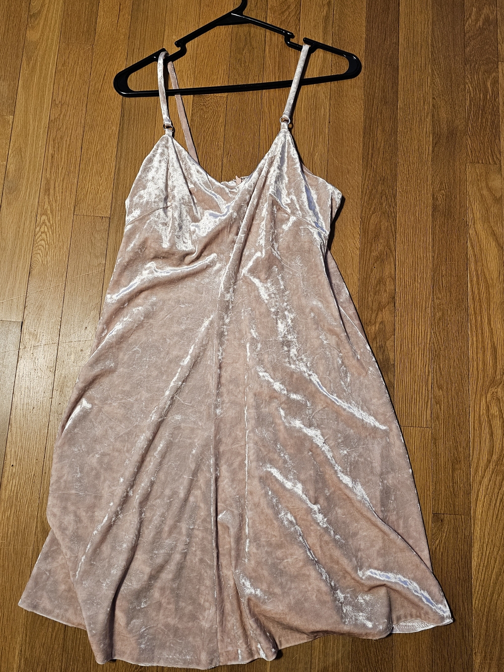 Calvin Klein Velvet Slip Dress in Blush Pink
